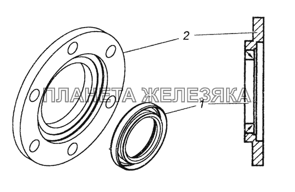 Крышка подшипника с манжетой сборе КамАЗ-6522 (Euro-2, 3)